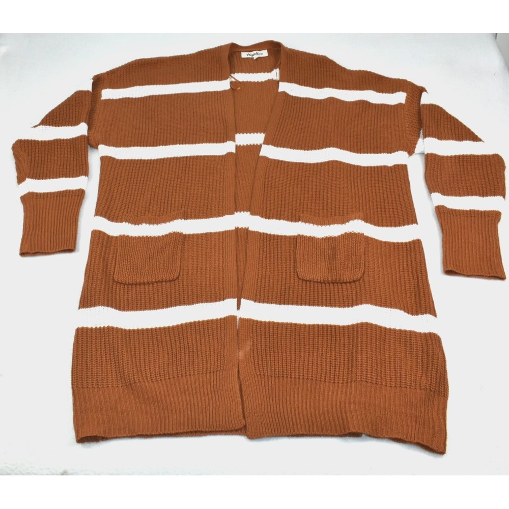 Haptics by Holly Harper Women's Cardigan Sweater Size 1X Brown Knit Oversized